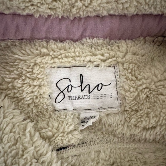 Soho Black and Cream Plaid Brushed Fleece Sherpa Lined Oversized Shirt Jacket - Picture 5 of 5